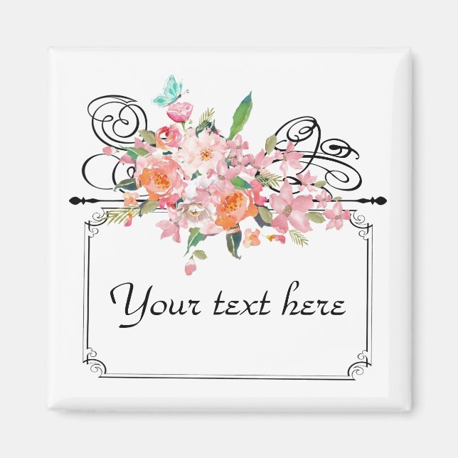 Íman Sinal de casamento pendente floral vitoriano (Frente)