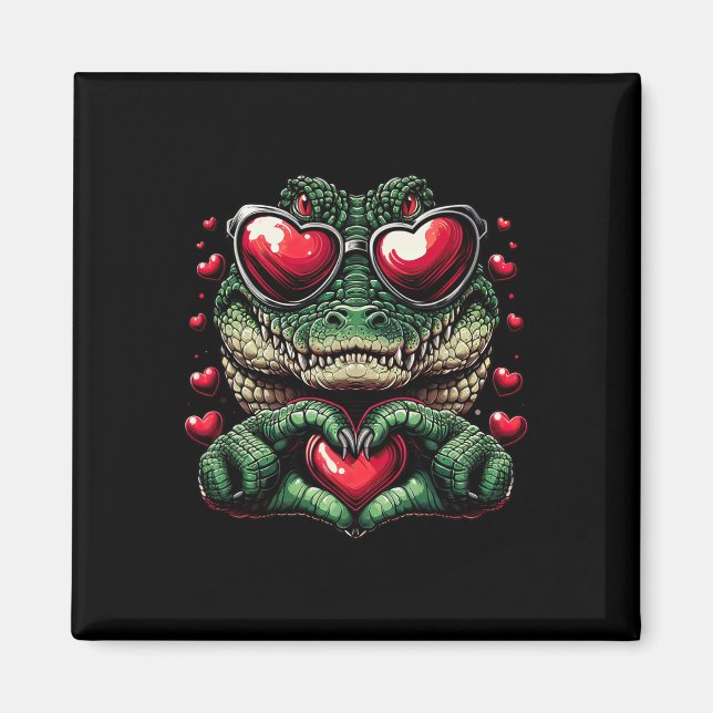 Íman Sinal de Coração Crocodilo Mente Mães Crocodilo Va (Frente)