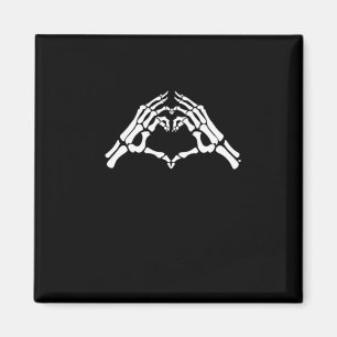 Íman Sinal De Coração E Mãos De Esqueleto