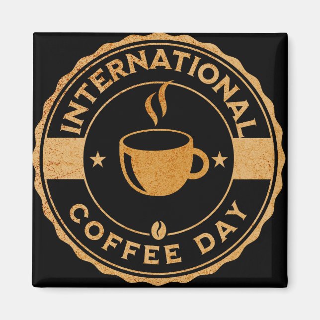 Íman Sinal de Dia Internacional do Café (Frente)