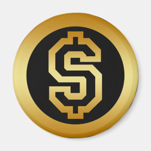 ÍMAN SINAL DE DÓLAR DOURADO