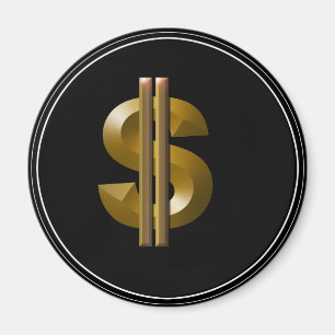 Íman Sinal de Dólar Dourado