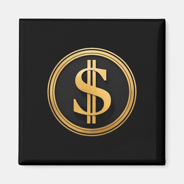 Íman Sinal de Dólar Dourado D.o.g.e. 4 de Julho de 1776 (Frente)