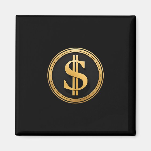 Íman Sinal de Dólar Dourado D.o.g.e. 4 de Julho de 1776 (Frente)