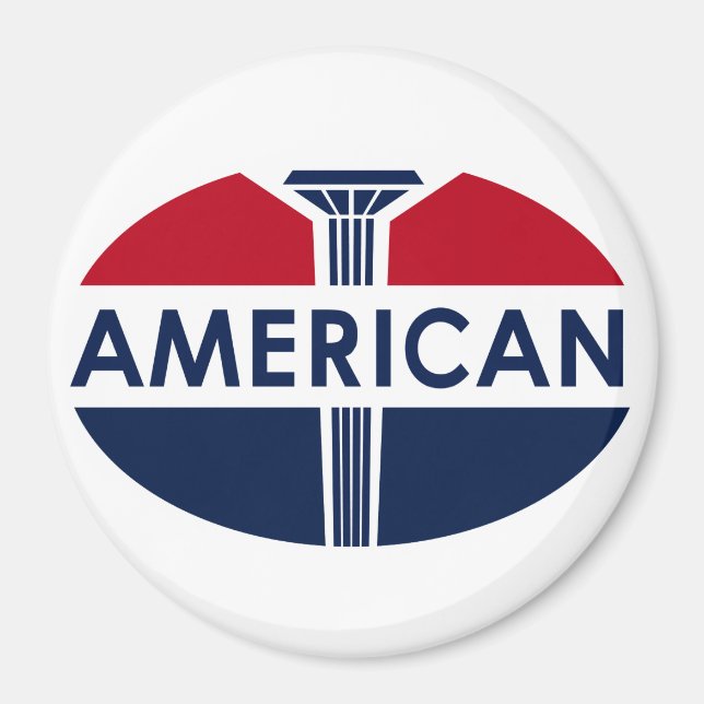 Íman Sinal de Estação de Gás Americana. Versão plana (Frente)