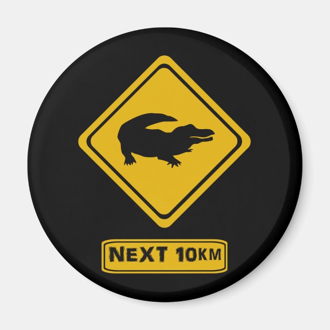 Íman sinal de estrada crocodilo (Frente)