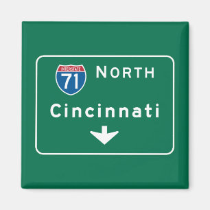 Íman Sinal de estrada de Cincinnati, OH