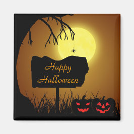 Íman Sinal de Halloween com Pumpkins - Magnet