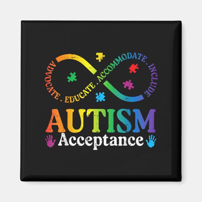 Íman Sinal de infinito autismo asd conscientização acei (Frente)