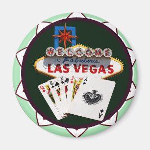 Íman Sinal de Las Vegas & Cartões Chip Poker