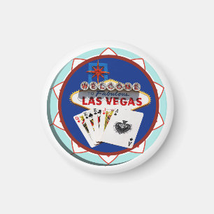 Íman Sinal de Las Vegas & Cartões Chip Poker