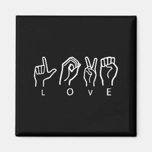 Íman Sinal de Linguagem de Amor Presentes de Asl Dia do