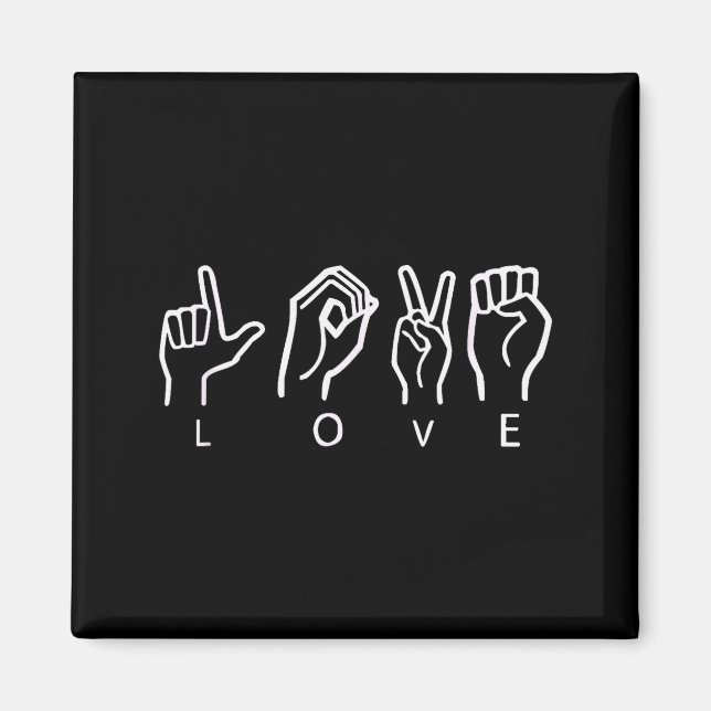 Íman Sinal de Linguagem de Amor Presentes de Asl Dia do (Frente)