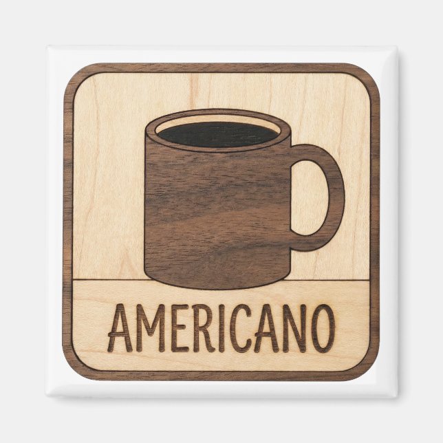 Íman Sinal de Madeira Café Americano (Frente)