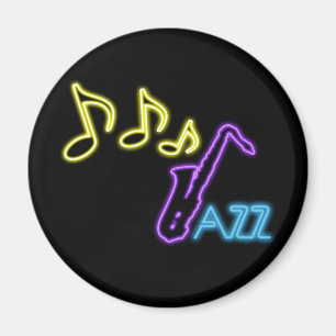 Íman Sinal de néon do bar do jazz