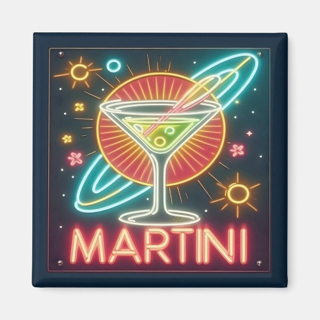 Íman Sinal de Neon Martini meio século (Frente)
