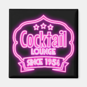 Íman Sinal de neon retro na sala de coquetel