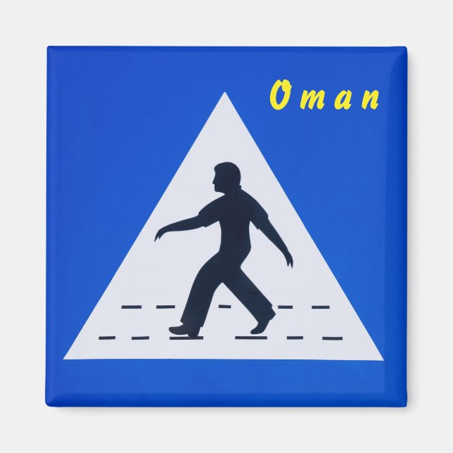 Íman Sinal de passagem de pedestres omaniano - Mascate, (Frente)