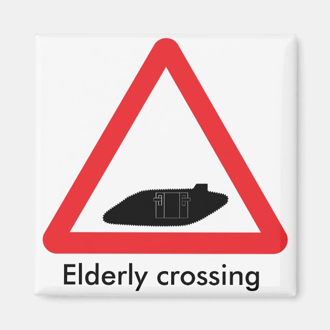 Íman Sinal de passagem de tanque WW1. Passagem de idoso (Frente)