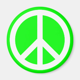 Íman Sinal de Paz Branco sobre Fundo Verde Lima