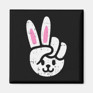 Íman Sinal de Paz Bunny Páscoa Diversão Coelho Primaver