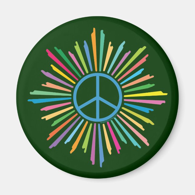 Íman Sinal de Paz Colorida ao Redor (Frente)