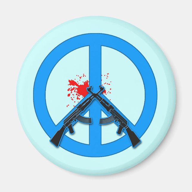 Íman Sinal de paz com AK-47s e Sangue (Frente)