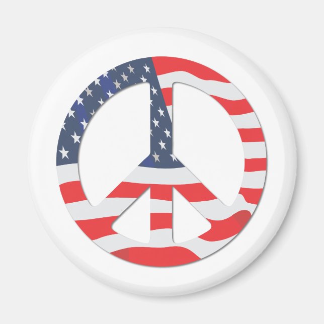 Íman Sinal de paz da bandeira americana (Frente)