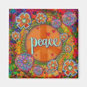 Íman Sinal de Paz Diversão Bonito Inspirivência Floral