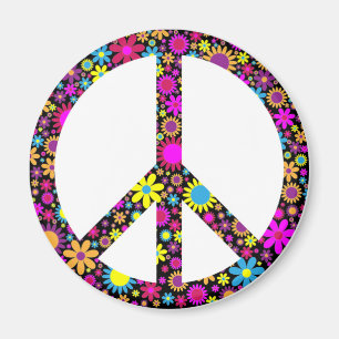 ÍMAN SINAL DE PAZ FLORAL DE GROOVY