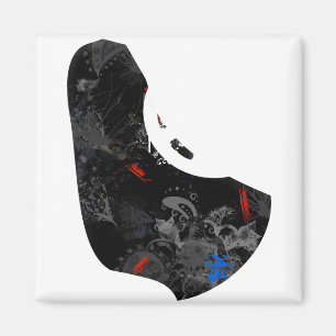 Íman Sinal de paz na moda de Barbados com mapa