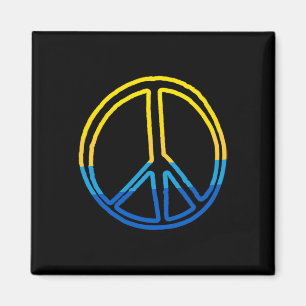 Íman Sinal de Paz nas Cores da Ucrânia Amarelo e Azul