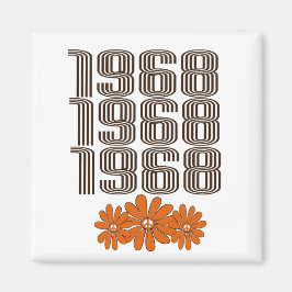 Íman Sinal de Paz Orange Hippy Flower Power de 1968