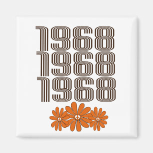 Íman Sinal de Paz Orange Hippy Flower Power de 1968