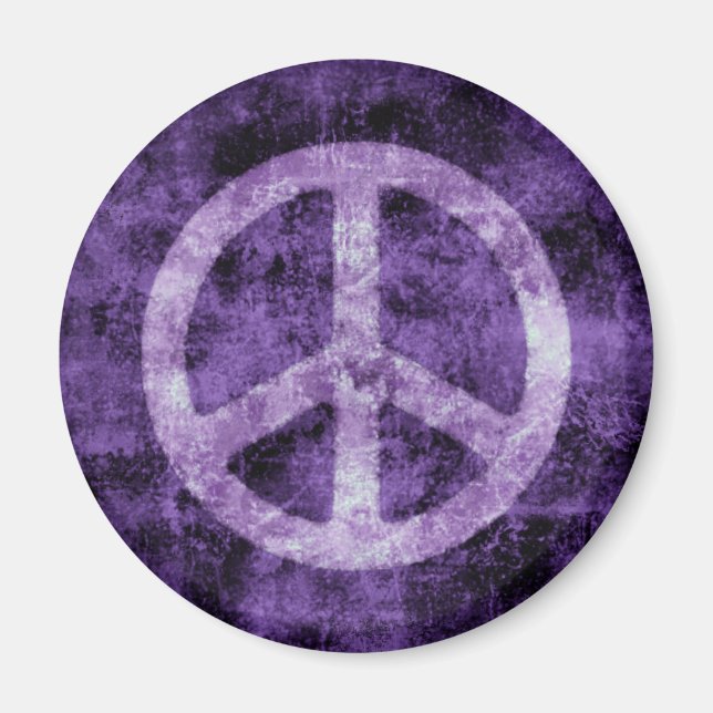 Íman Sinal de Paz Roxo Distante Magnet (Frente)