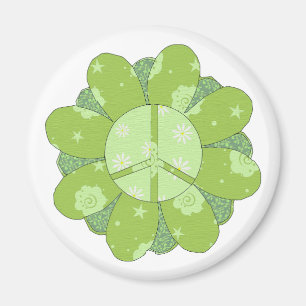 Íman Sinal de paz verde da flor