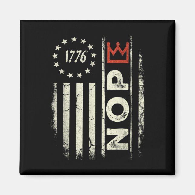 Íman Sinal de Protesto Retro No Kings Bandeira American (Frente)