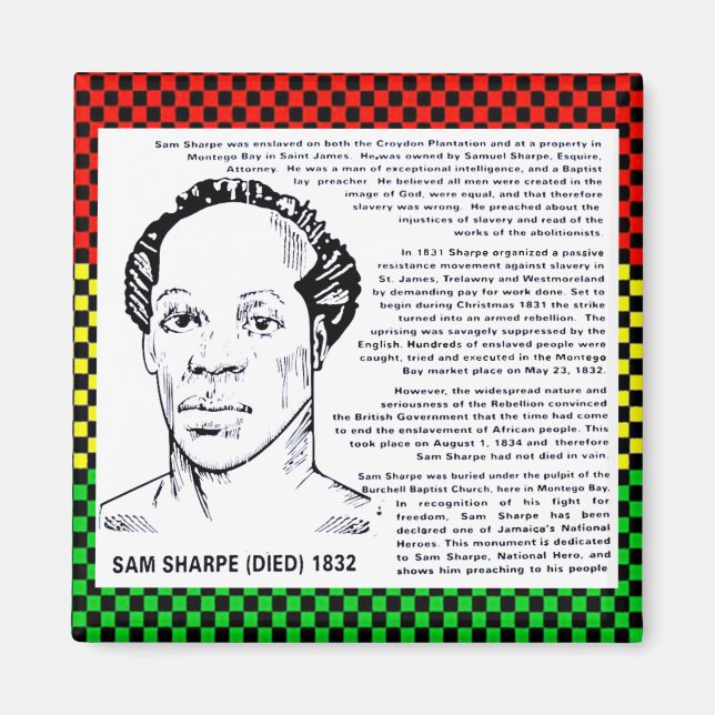 Íman Sinal de Sam Sharpe na Baía de Montego (Frente)