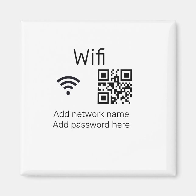 Íman Sinal de senha Wifi adicionar código Q R aqui deta (Frente)