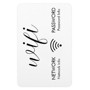 Íman Sinal de Senha Wifi Branco - Informações de Rede W