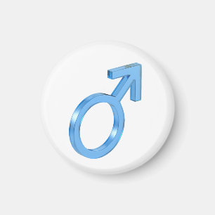 Íman Sinal de sexo masculino de vidro azul