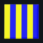 Íman Sinal de Sinalizador Náutico G (Golf)<br><div class="desc">Sinalizador Náutico Sinal - Letra G Imã de geladeira Quadrada. Sinalizador de sinal marinho quadrado que significa "Golf" - letra G com bar de cor de padrão de faixa amarela e azul.</div>