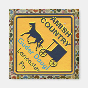 Íman Sinal do cavalo & do carrinho de Amish, ímã!