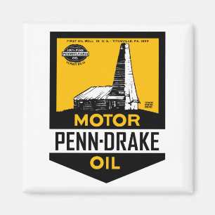 Íman Sinal do óleo de motor de Penn Drake do vintage