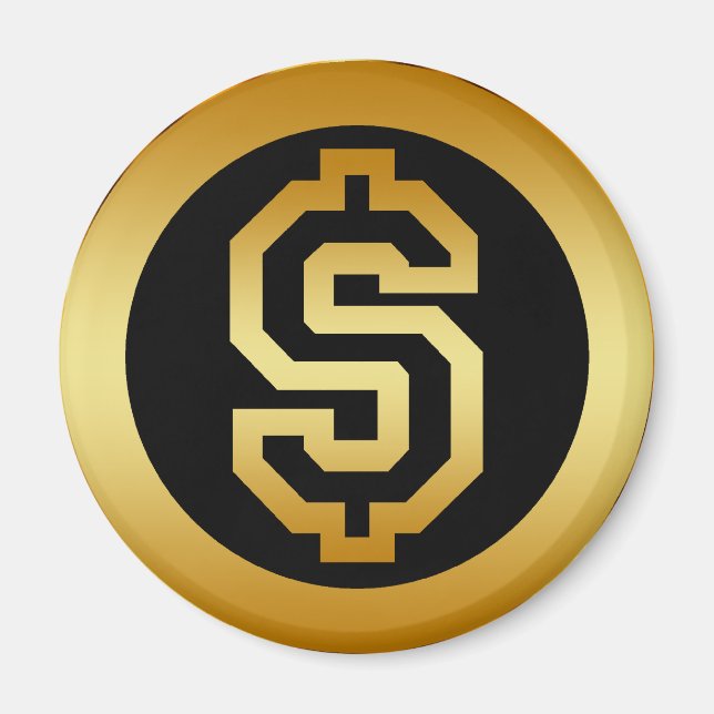 Íman SINAL DÓLAR Dourado (Frente)