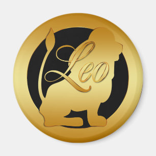 ÍMAN SINAL DOURADO DO ZODÍACO DE LEO