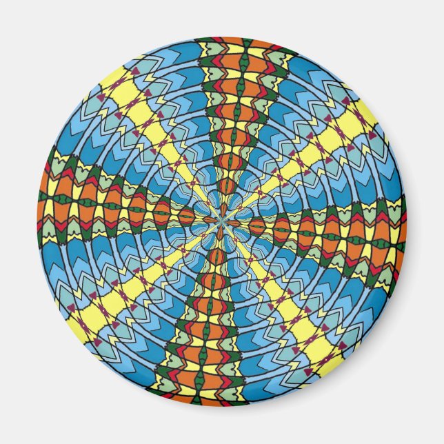 Íman Sinal Hex Neerlandês Primavera Verde e Azul (Frente)