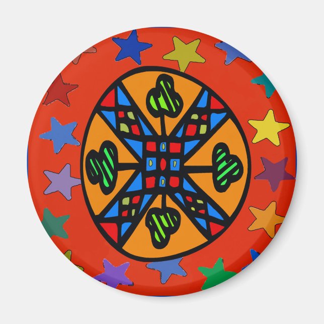 Íman Sinal Hex Neerlandês Shamrock Star (Frente)