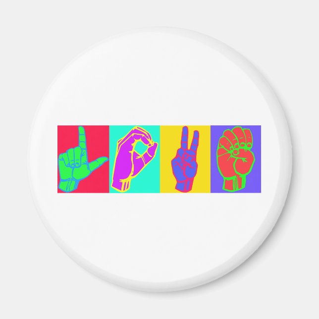 Íman Sinal Idioma LOVE (Frente)