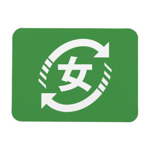 Íman Sinal japonês de Nihongo do Kanji das meninas   d